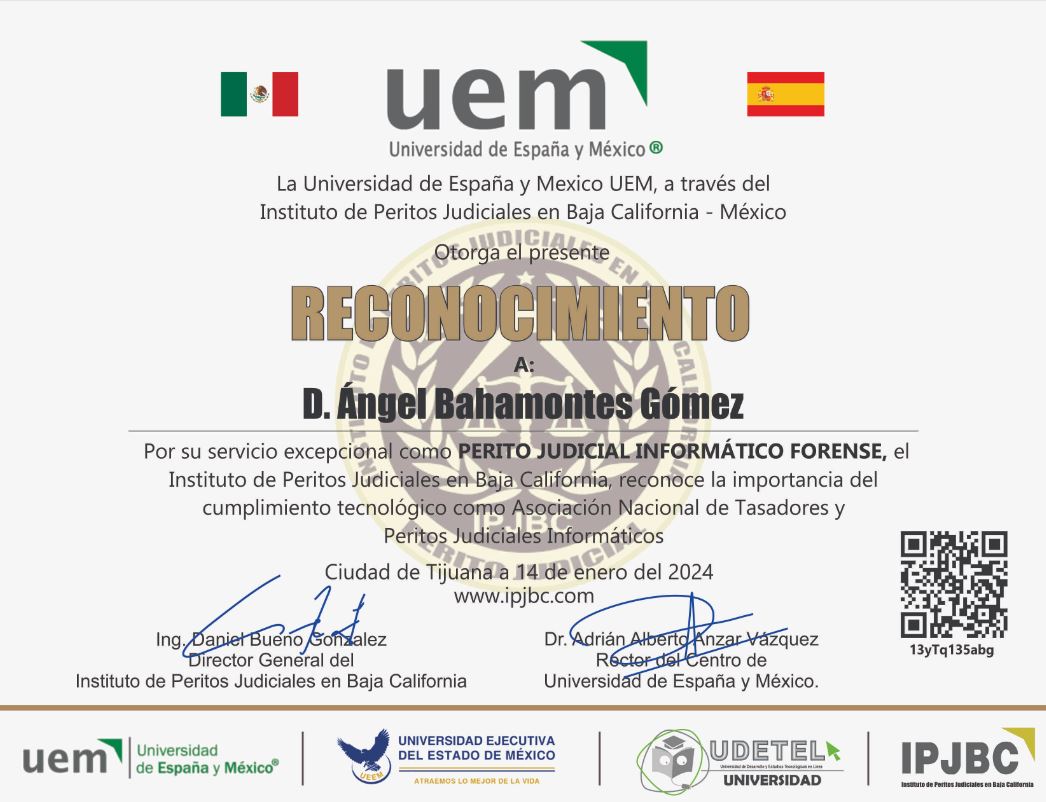 El Reconocimiento a D. &Aacute;ngel Bahamontes G&oacute;mez.